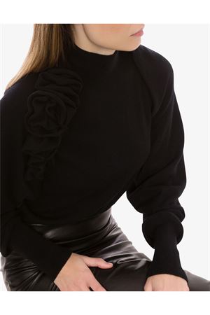 Bolero in lana merino, seta e cashmere nero ALBERTA FERRETTI | A092466010555